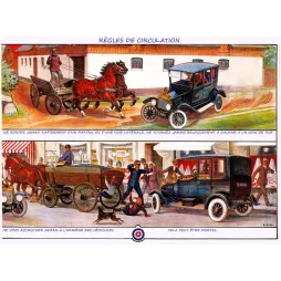 Planche Règles de Circulation Routière – Document éducatif vintage | Fac-similé de document ancien