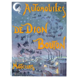 Affiche De Dion-Bouton Automobiles Puteaux – Publicité vintage fantastique | Publicité vintage