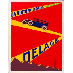 Affiche Delage Voiture Légère 6 Cylindres – Art Déco automobile | Publicité vintage