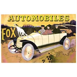 Affiche Automobiles Fox – Publicité voiture vintage début XXe | Publicité vintage