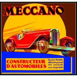 Affiche Meccano Constructeur Automobiles – Jeu vintage années 1930 | Publicité vintage