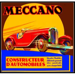 Affiche Meccano Constructeur Automobiles – Jeu vintage années 1930 | Publicité vintage