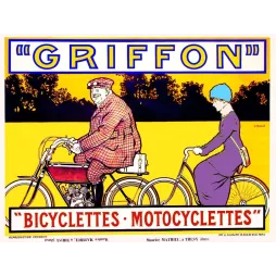Affiche Griffon Bicyclettes Motocyclettes – Publicité vintage Jura | Publicité vintage