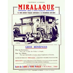 Affiche Miralaque Émail Automobile Peinture – Pub vintage 1927 | Publicité vintage