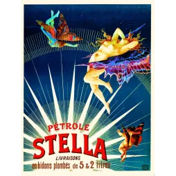 Affiche Pétrole Stella Symboliste – Publicité éclairage vintage | Publicité vintage