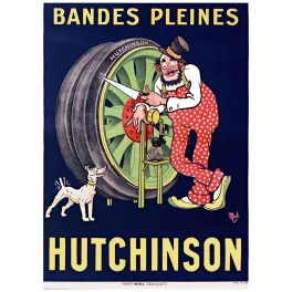 Affiche Hutchinson Bandes Pleines Mich – Pneumatique vintage | Publicité vintage