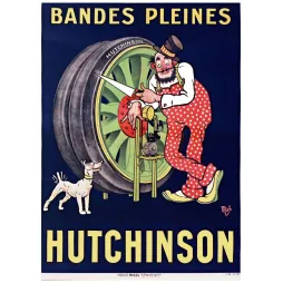 Affiche Hutchinson Bandes Pleines Mich – Pneumatique vintage | Publicité vintage