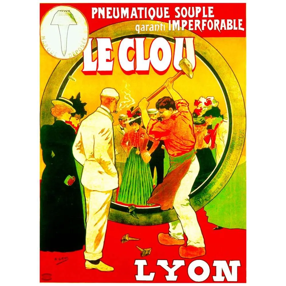 Affiche Le Clou Pneumatique Imperforable Lyon – Pub vintage | Publicité vintage Affiche Le Clou Pneumatique Imperforable Lyon – Pub vintage | Publicité vintage