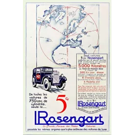 Affiche Rosengart 5CV Tour de France 1930 – Publicité automobile | Publicité vintage