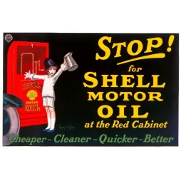 Affiche Shell Motor Oil Red Cabinet – Publicité huile vintage années 1920 | Publicité vintage