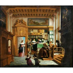 Intérieur Boutique Flamande XVIIe Siècle – Peinture genre commerce | Fac-similé de document ancien