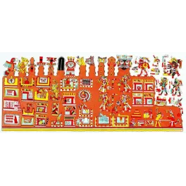 Frise Codex Mésoaméricain Inca Azteque Divinités , Rituels