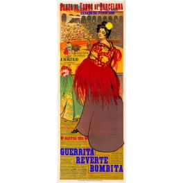 Affiche Corrida Plaza de Toros Barcelona 1899 Guerrita Bombita – Publicité vintage