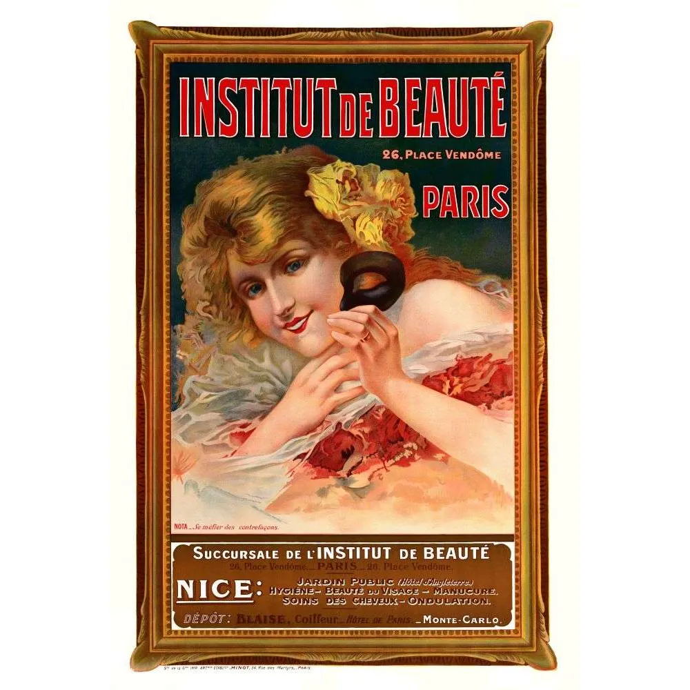 Affiche Institut de Beauté Place Vendôme Paris – Publicité vintage Affiche Institut de Beauté Place Vendôme Paris – Publicité vintage