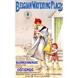 Affiche Belgian Watering Places Ostende Blankenberghe – Publicité vintage