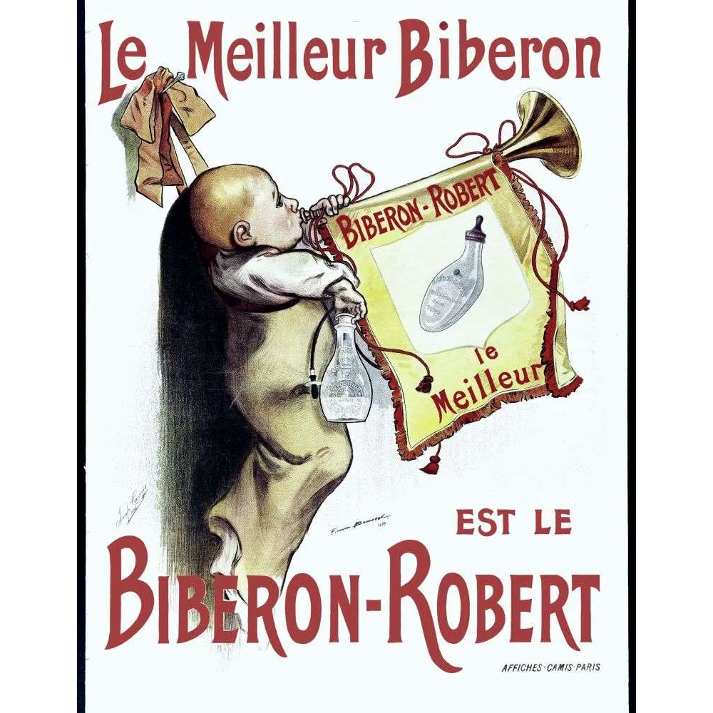 Affiche Biberon-Robert Bouisset 1893 Puériculture – Publicité vintage Affiche Biberon-Robert Bouisset 1893 Puériculture – Publicité vintage