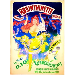 Affiche Absinthinette Rafraîchissements Paris Tabouret – Publicité vintage