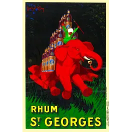 Affiche Rhum Saint-Georges Éléphant Léon d'Ylen 1930 – Publicité vintage