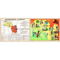 Carte Illustrée Bourbonnais Lyonnais Lyon Vichy – Cartographie ancienne