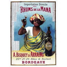 Calendrier Rhums de la Mana Bisquey d'Arraing Bordeaux – Publicité vintage