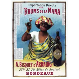 Calendrier Rhums de la Mana Bisquey d'Arraing Bordeaux – Publicité vintage