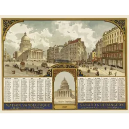 Calendrier 1897 Panthéon Paris Maison Vanblotaque – Fac-similé de document ancien