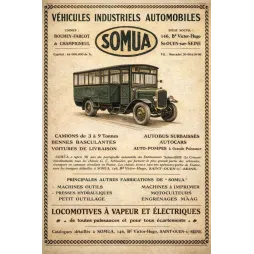 Affiche SOMUA Véhicules Industriels Autobus Saint-Ouen – Publicité vintage