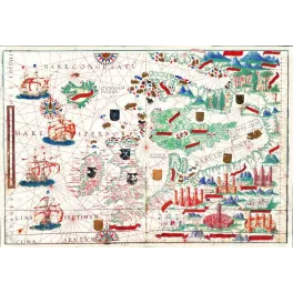 Carte Portulane Europe Nord Enluminée XVIe Siècle – Cartographie ancienne