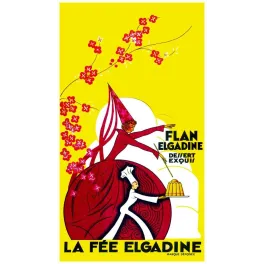 Flan Elgadine – Affiche publicitaire Art déco