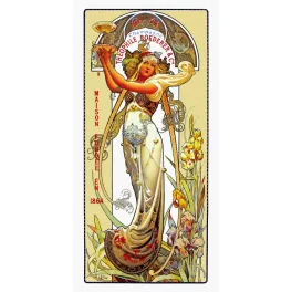 Affiche Champagne Roederer Art Nouveau Femme Iris – Publicité vintage