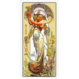 Affiche Champagne Roederer Art Nouveau Femme Iris – Publicité vintage