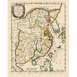 Fac-similé de carte ancienne Royaume de Chine Sanson d'Abbeville 1652 – Cartographie ancienne