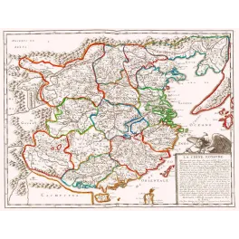 Grande Carte Chine Royaume Sanson Paris XVIIe siècle – Cartographie ancienne