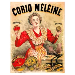 Affiche Corio Méléine Graisse Cuirs Chaussures Chantenay Loire – Publicité vintage