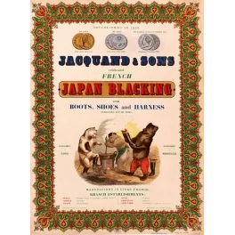 Affiche Jacquand Sons Japan Blacking Cirage Lyon Ours Humoristique – Publicité vintage