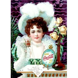 Affiche Coca-Cola 5 Cents Femme Élégante Atlanta 1890 – Publicité vintage
