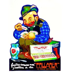 Affiche Collader Colle Qui Adhère Jean Coltou Humoristique – Publicité vintage
