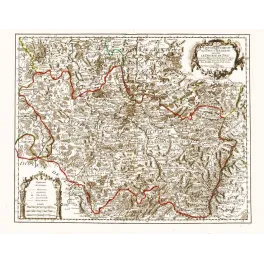 Fac-similé de carte ancienne Diocèse de Toul Civitas Leucorum Lorraine 1777 – Cartographie ancienne