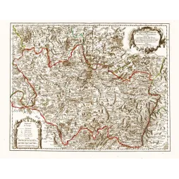 Fac-similé de carte ancienne Diocèse de Toul Civitas Leucorum Lorraine 1777 – Cartographie ancienne