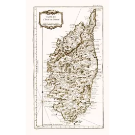 Carte Gravée Isle de Corse XVIIIe Siècle Méridien de Paris – Cartographie ancienne