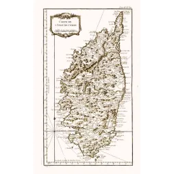 Carte Gravée Isle de Corse XVIIIe Siècle Méridien de Paris – Cartographie ancienne