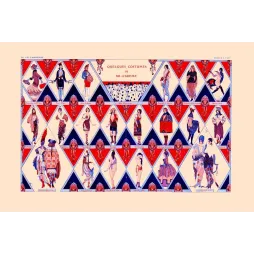 Planche La Vie Parisienne Costumes Mi-Carême Vallée Carnaval Paris – Fac-similé de document ancien