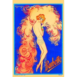 Affiche Barbette Spectacle Variétés Gesmar Paris 1926 Plumes Bleu – Publicité vintage