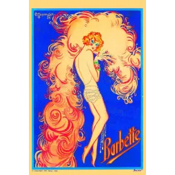 Affiche Barbette Spectacle Variétés Gesmar Paris 1926 Plumes Bleu – Publicité vintage