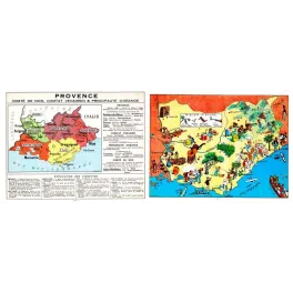 Document Illustré Provence Carte Régionale Pinchon Comtat Venaissin – Fac-similé de document ancien