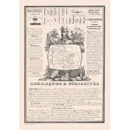 Planche Statistique Département Isère Grenoble Bayard XIXe siècle – Fac-similé de document ancien