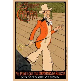Affiche Smart Carman Diamants de Bluze Dandy Roubille Paris – Publicité vintage