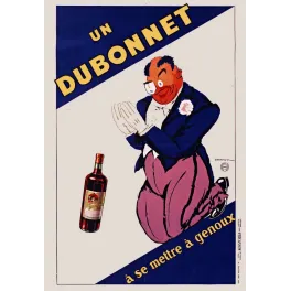 Affiche Dubonnet À se Mettre à Genoux Dransy 1932 Apéritif – Publicité vintage