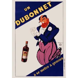 Affiche Dubonnet À se Mettre à Genoux Dransy 1932 Apéritif – Publicité vintage