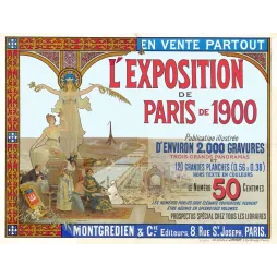 Affiche Exposition Paris 1900 Publication Illustrée Montgredien 2000 Gravures – Publicité vintage